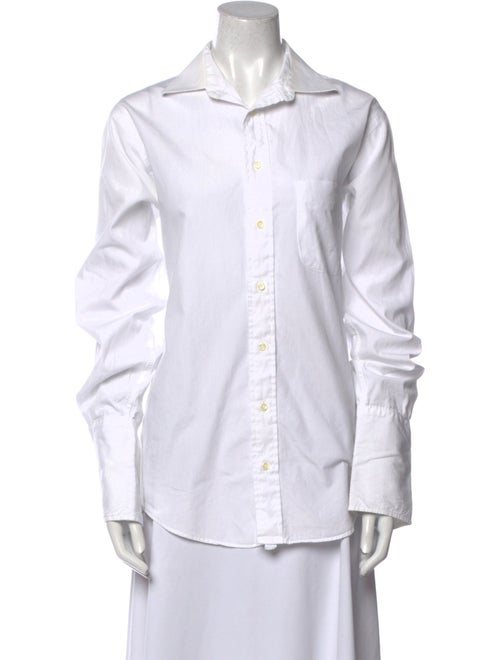 Burberry Long Sleeve Button-Up Top