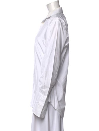 Burberry Long Sleeve Button-Up Top