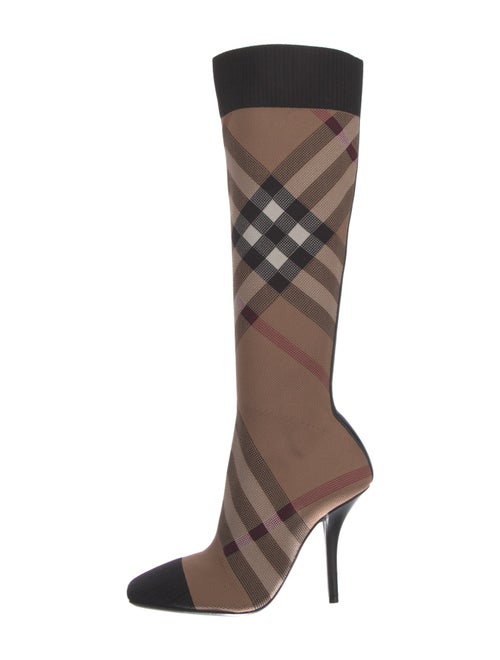Burberry House Check Pattern Sock Boots