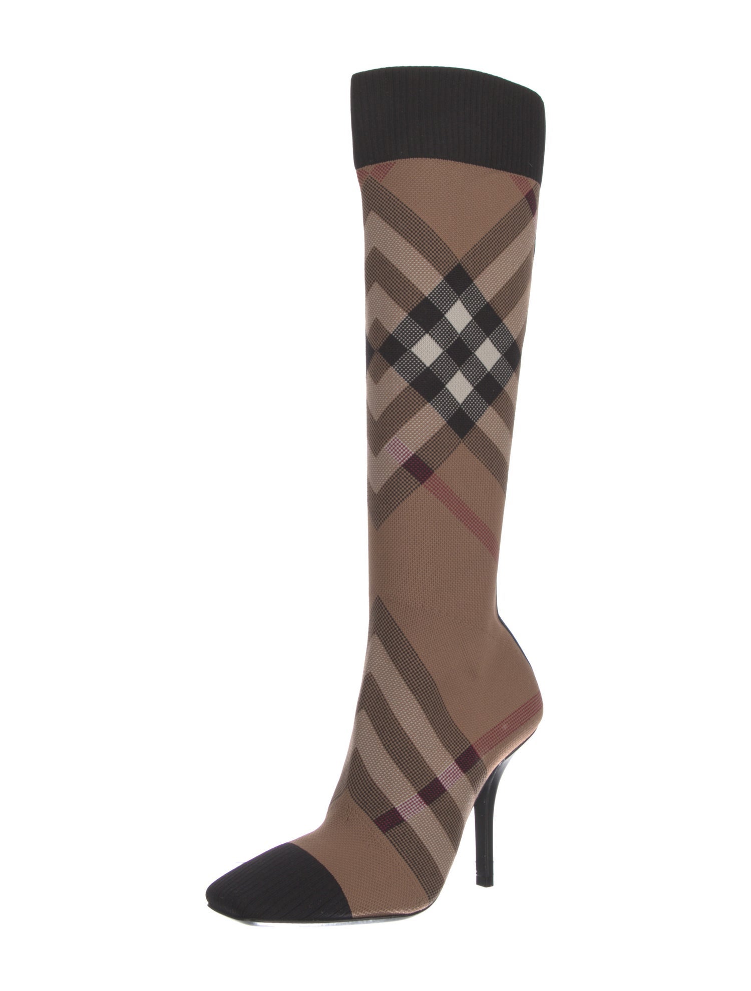 Burberry House Check Pattern Sock Boots