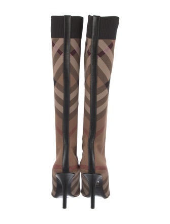Burberry House Check Pattern Sock Boots