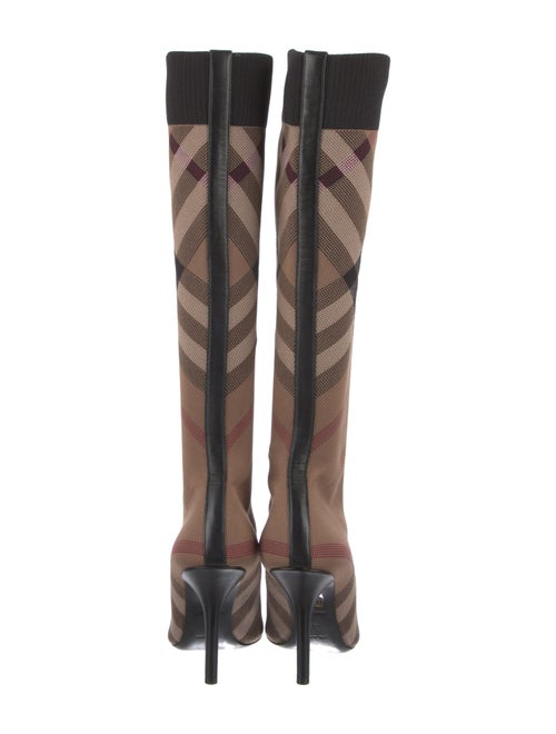 Burberry House Check Pattern Sock Boots