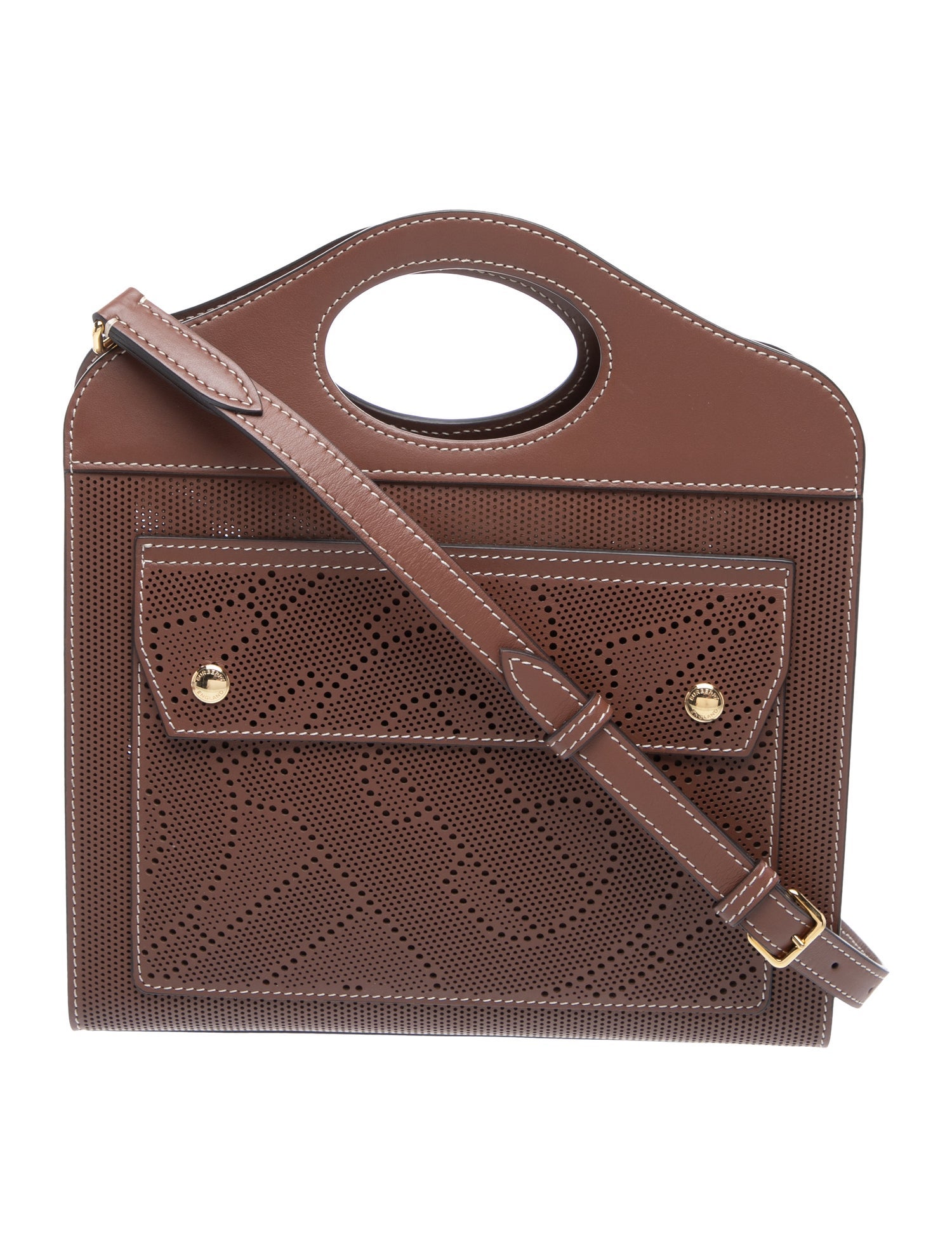 Burberry Leather Perforated Pocket Bag Mini
