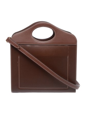 Burberry Leather Perforated Pocket Bag Mini