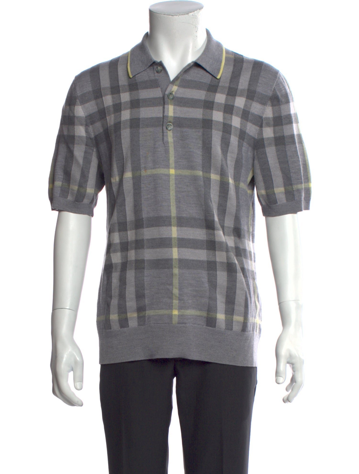 Burberry House Check Pattern Wool Polo Shirt