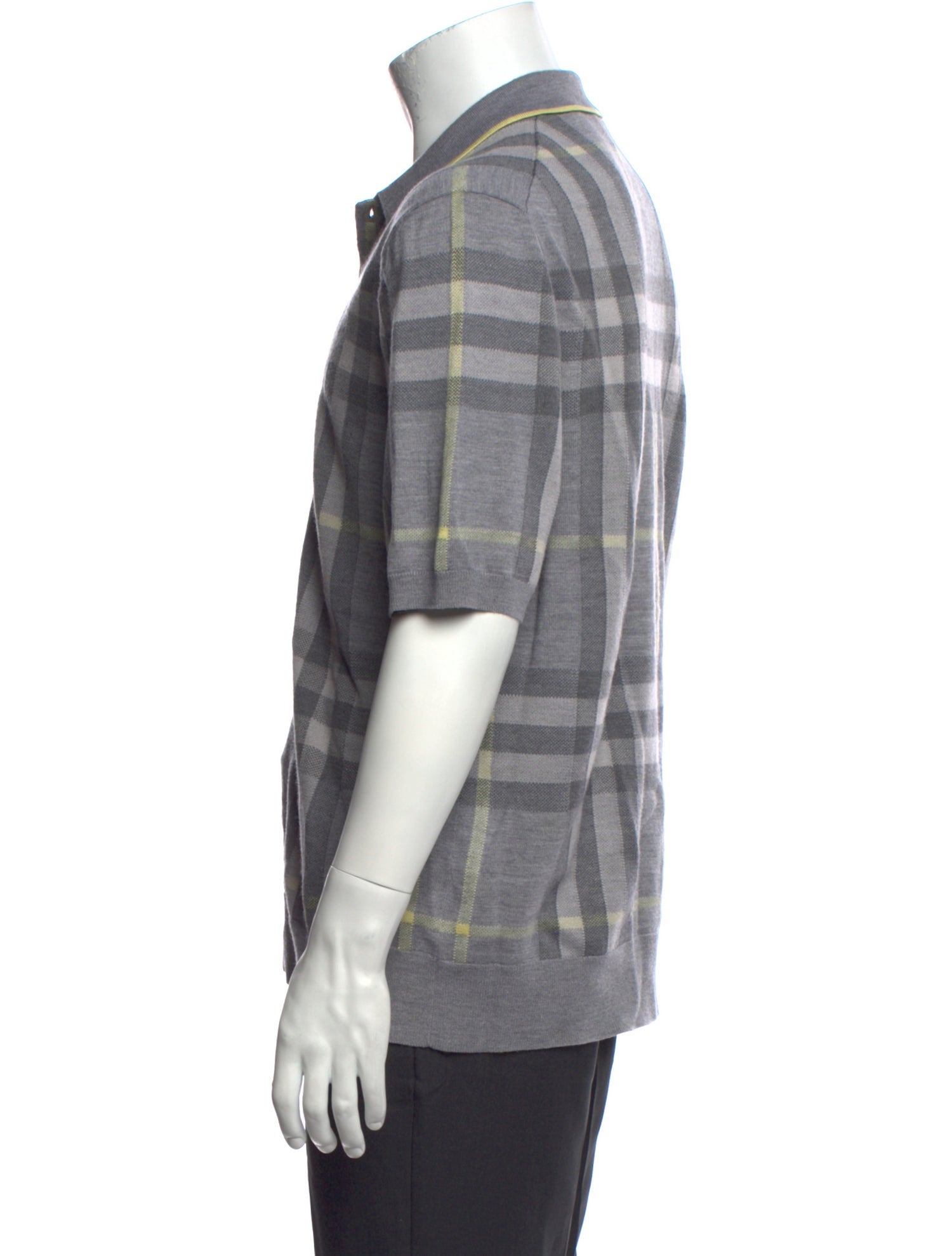 Burberry House Check Pattern Wool Polo Shirt