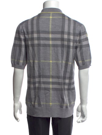 Burberry House Check Pattern Wool Polo Shirt