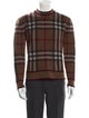 Burberry Merino Wool Plaid Print Pullover