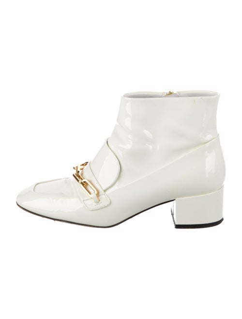 Burberry Patent Leather Chain-Link Accents Boots
