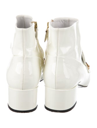 Burberry Patent Leather Chain-Link Accents Boots