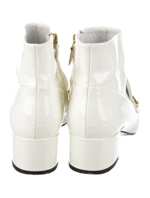 Burberry Patent Leather Chain-Link Accents Boots