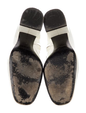 Burberry Patent Leather Chain-Link Accents Boots