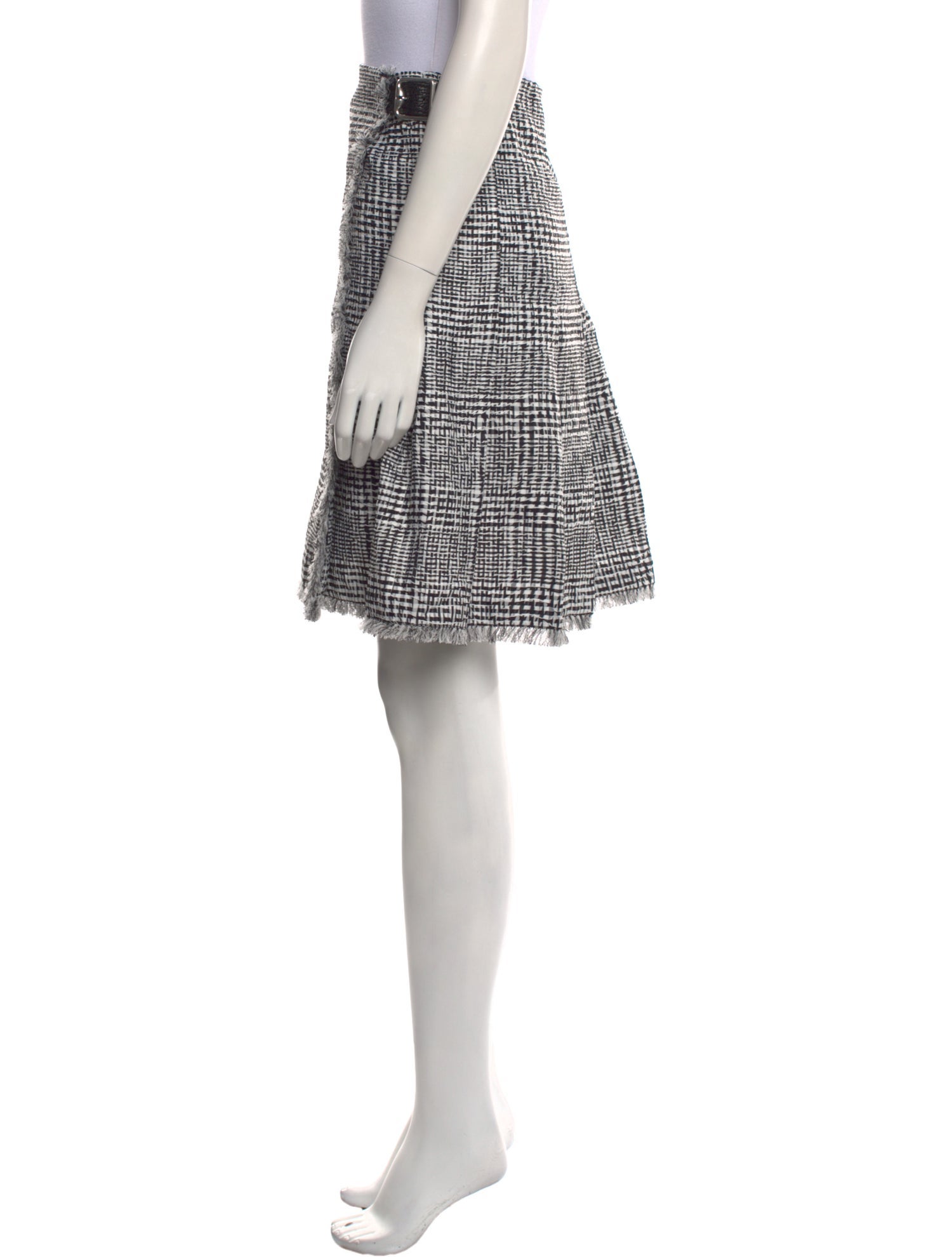 Burberry Plaid Print Knee-Length Skirt