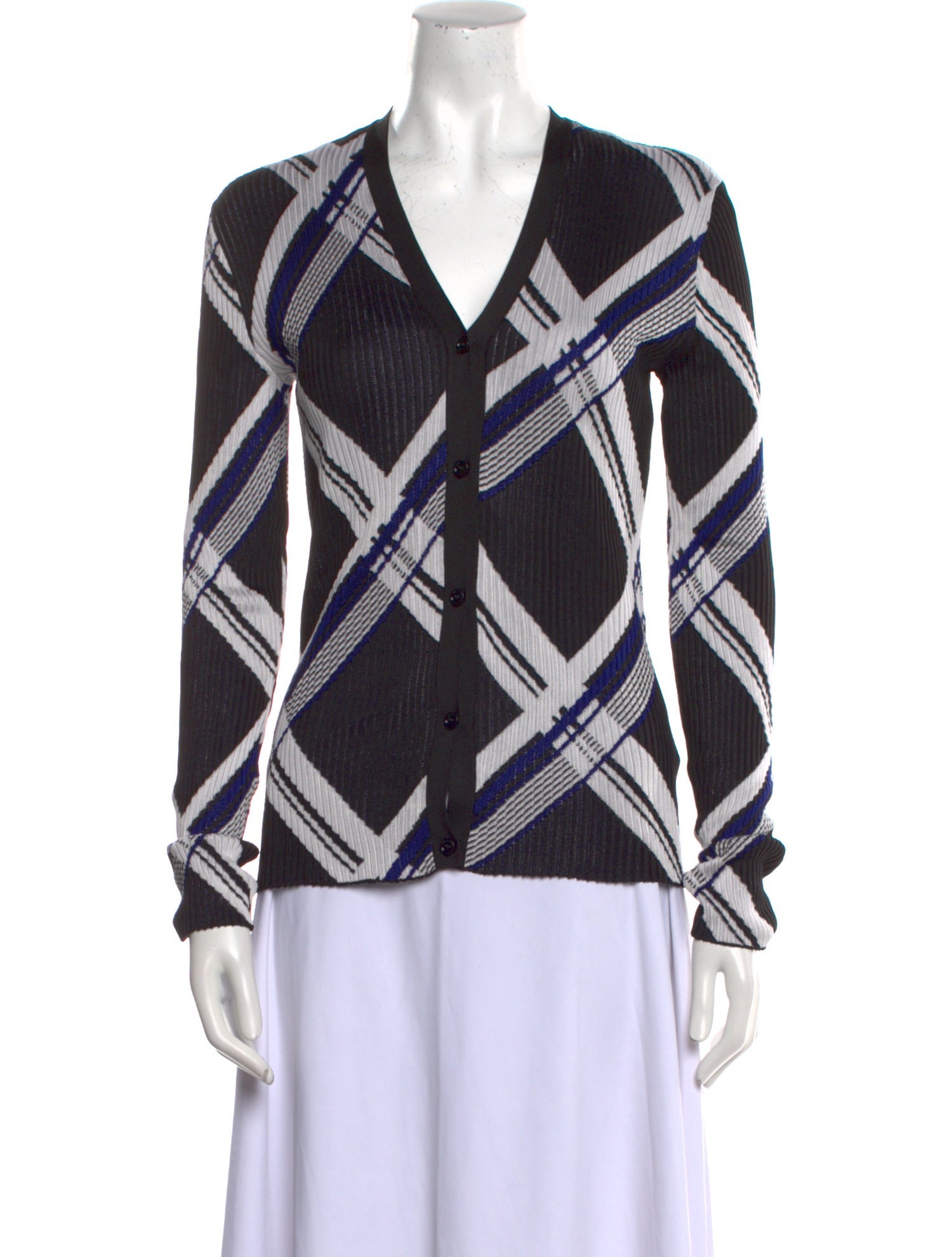 Burberry Silk Plaid Print Sweater