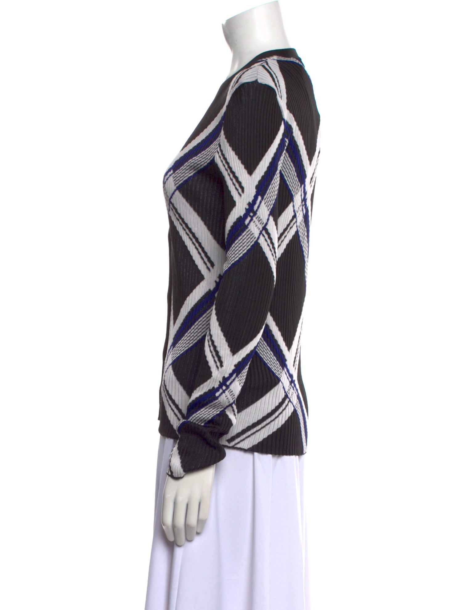 Burberry Silk Plaid Print Sweater