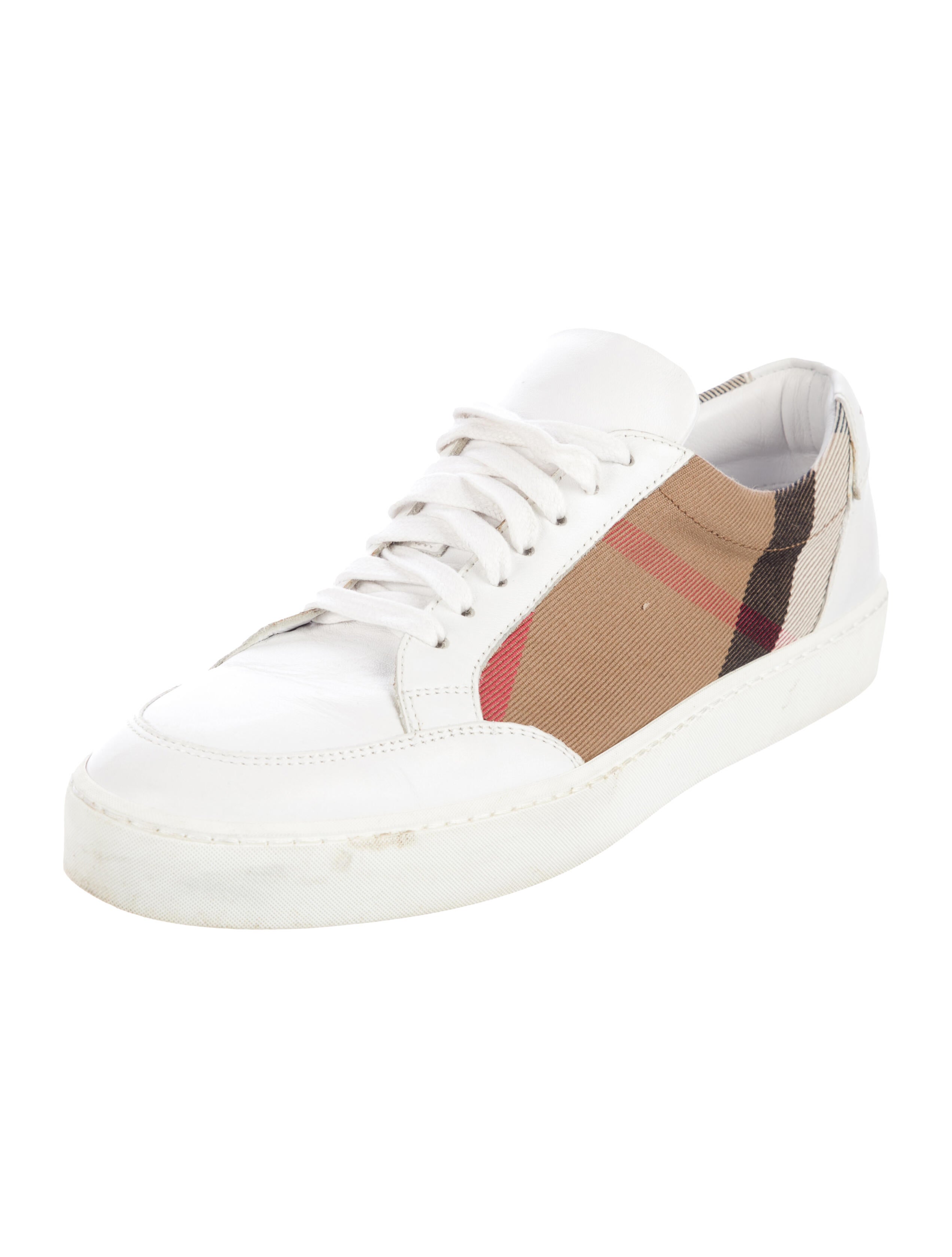 Burberry Nova Check Pattern Leather Sneakers