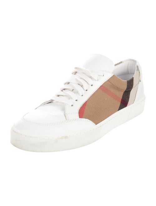 Burberry Nova Check Pattern Leather Sneakers