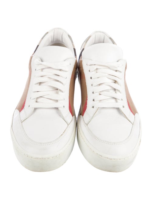 Burberry Nova Check Pattern Leather Sneakers