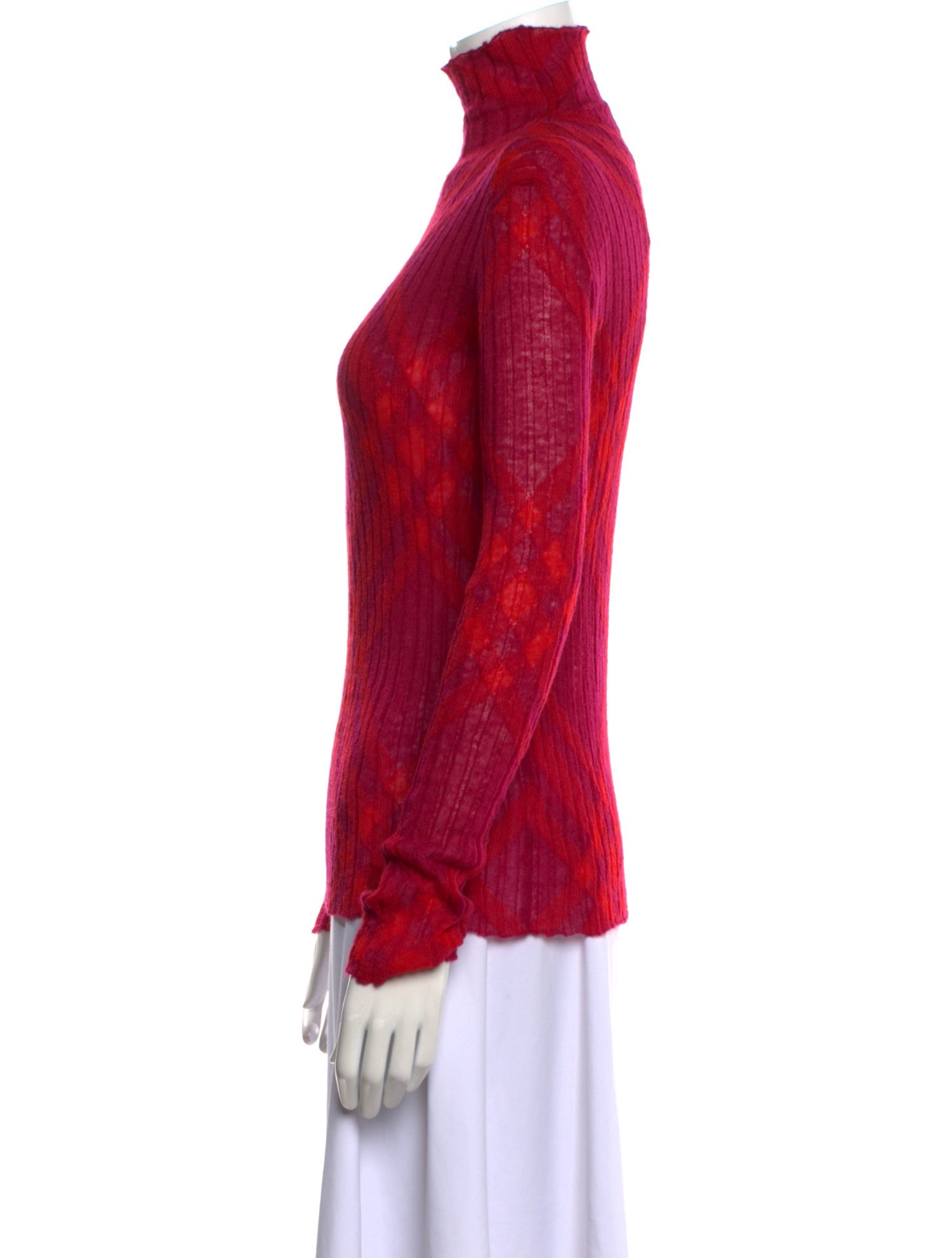 Burberry Mohair Plaid Print Sweater