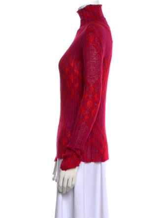 Burberry Mohair Plaid Print Sweater