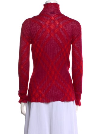 Burberry Mohair Plaid Print Sweater