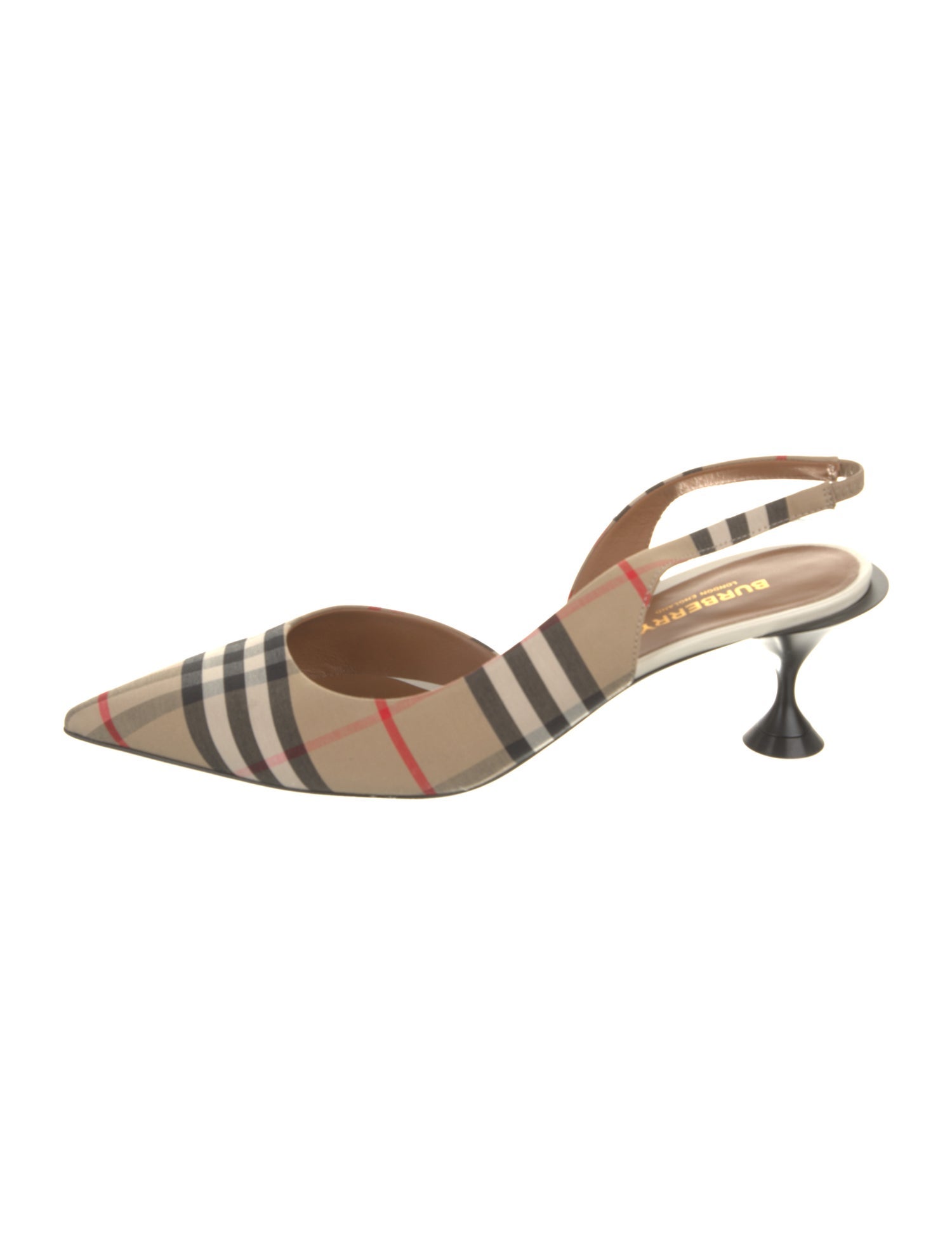 Burberry Plaid Print Slingback Pumps