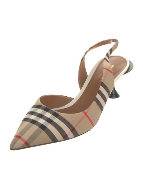 Burberry Plaid Print Slingback Pumps