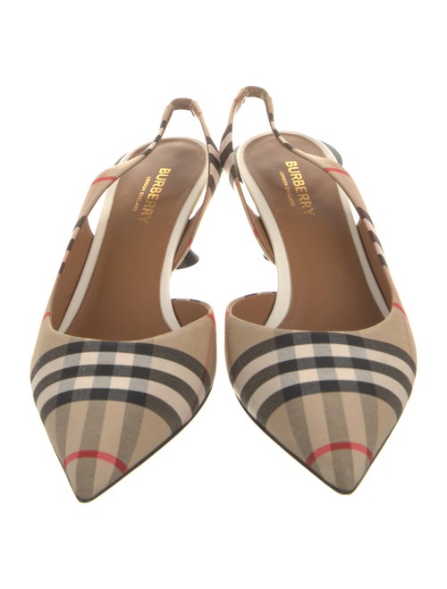 Burberry Plaid Print Slingback Pumps