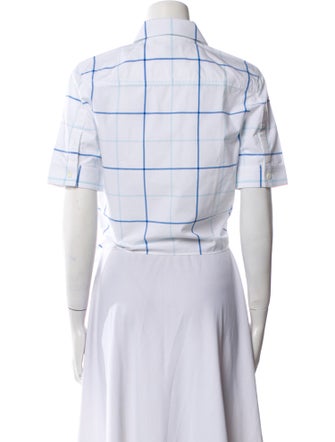 Burberry Plaid Print Short Sleeve Crop Top