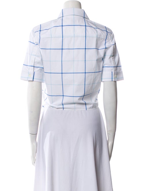 Burberry Plaid Print Short Sleeve Crop Top