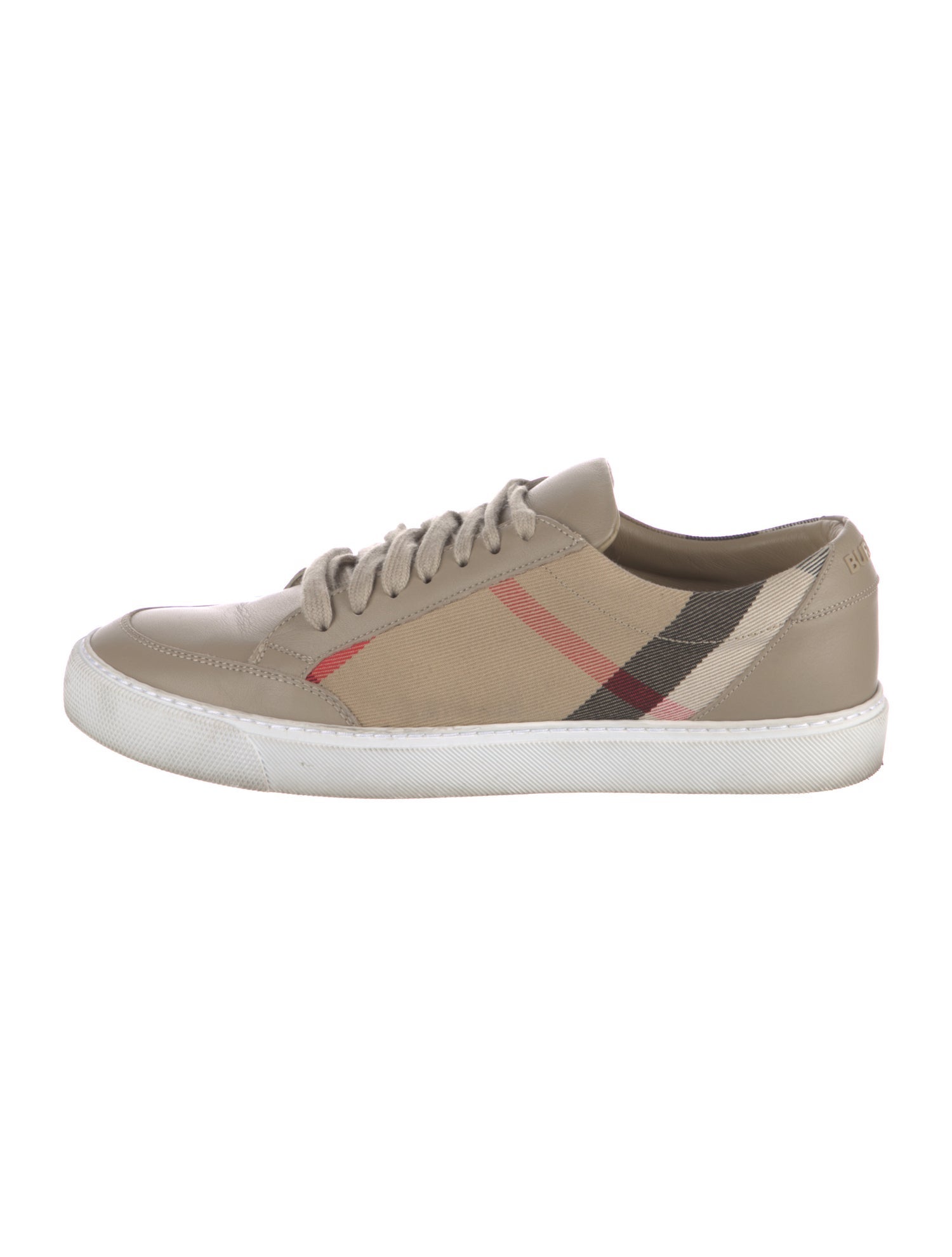 Burberry Nova Check Pattern Leather Sneakers