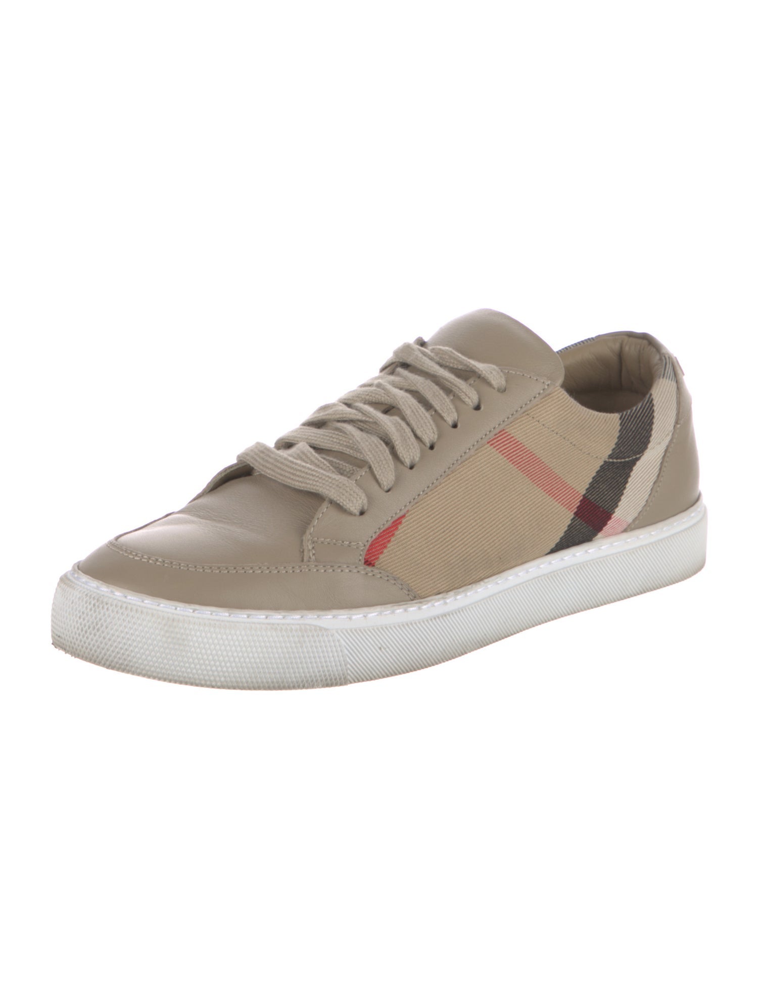 Burberry Nova Check Pattern Leather Sneakers