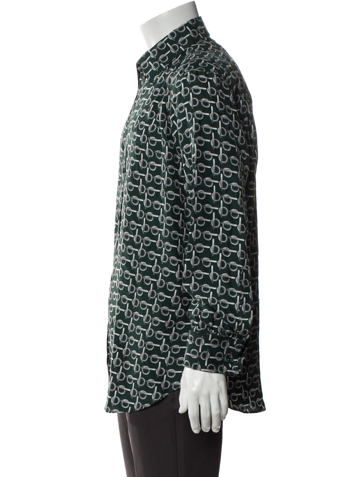 Burberry Silk Printed Button-Up Top w/ Tags