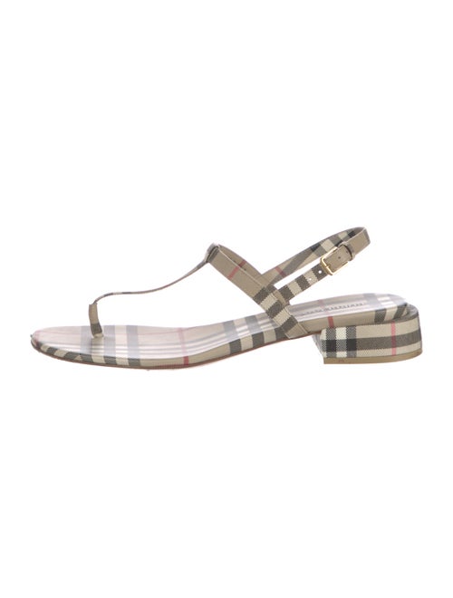 Burberry Nova Check Pattern T-Strap Sandals
