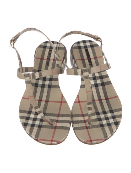 Burberry Nova Check Pattern T-Strap Sandals