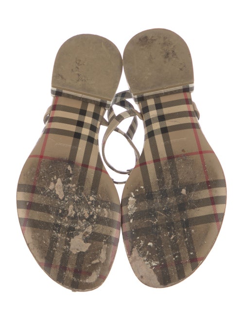 Burberry Nova Check Pattern T-Strap Sandals