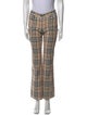 Burberry London Plaid Print Wide Leg Pants