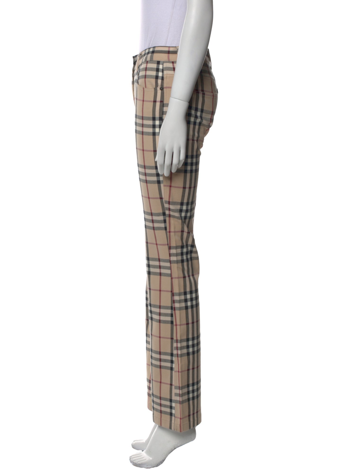Burberry London Plaid Print Wide Leg Pants
