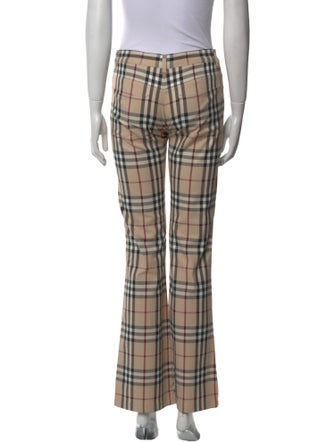 Burberry London Plaid Print Wide Leg Pants