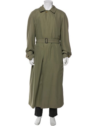 Burberry House Check Pattern Wool Trench Coat