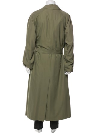 Burberry House Check Pattern Wool Trench Coat