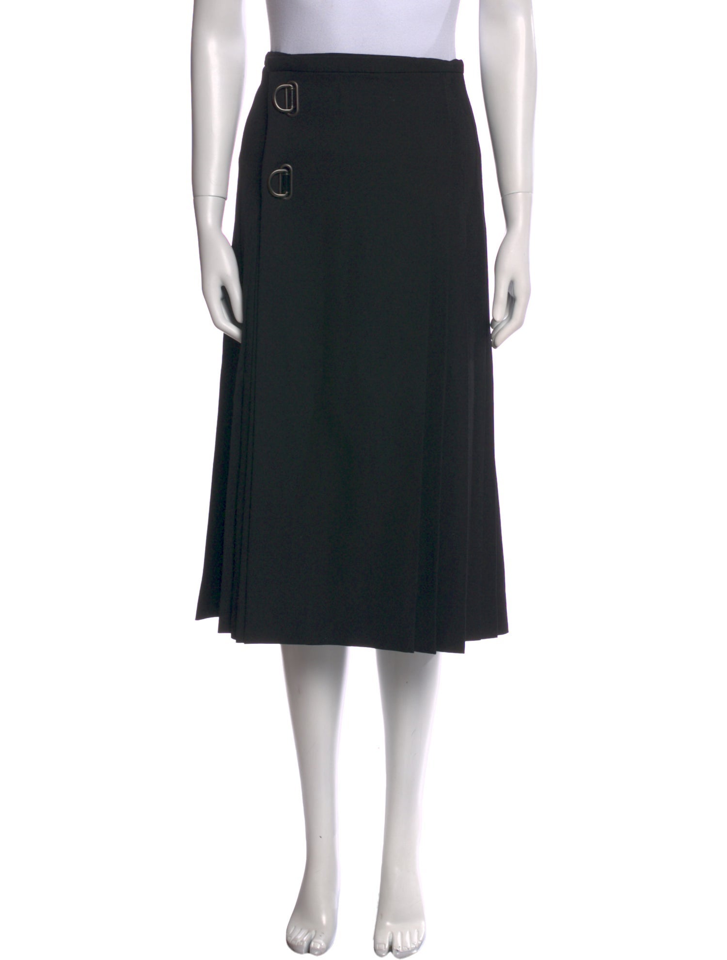 Burberry Virgin Wool Midi Length Skirt