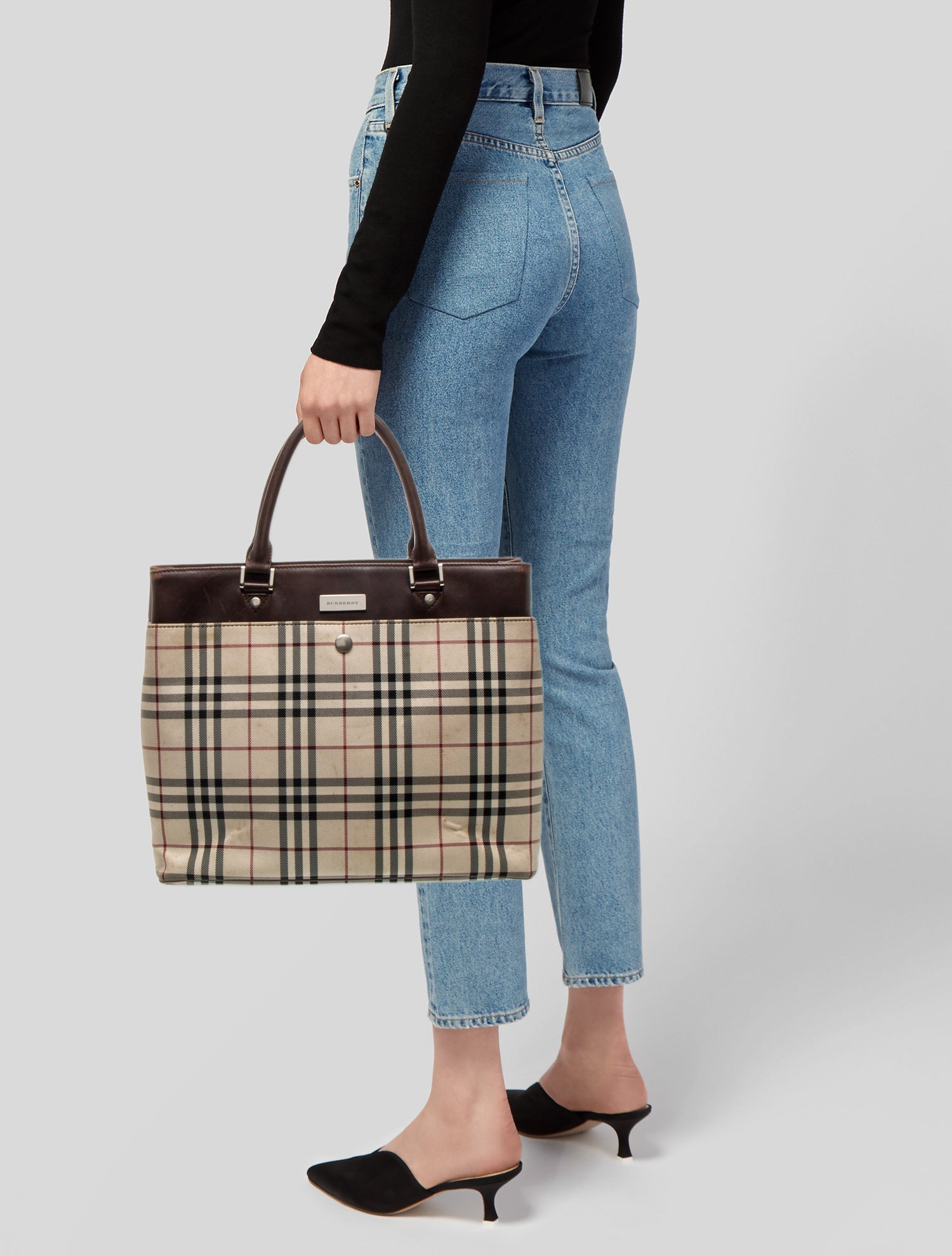 Burberry Nova Check Top Handle Bag Vintage