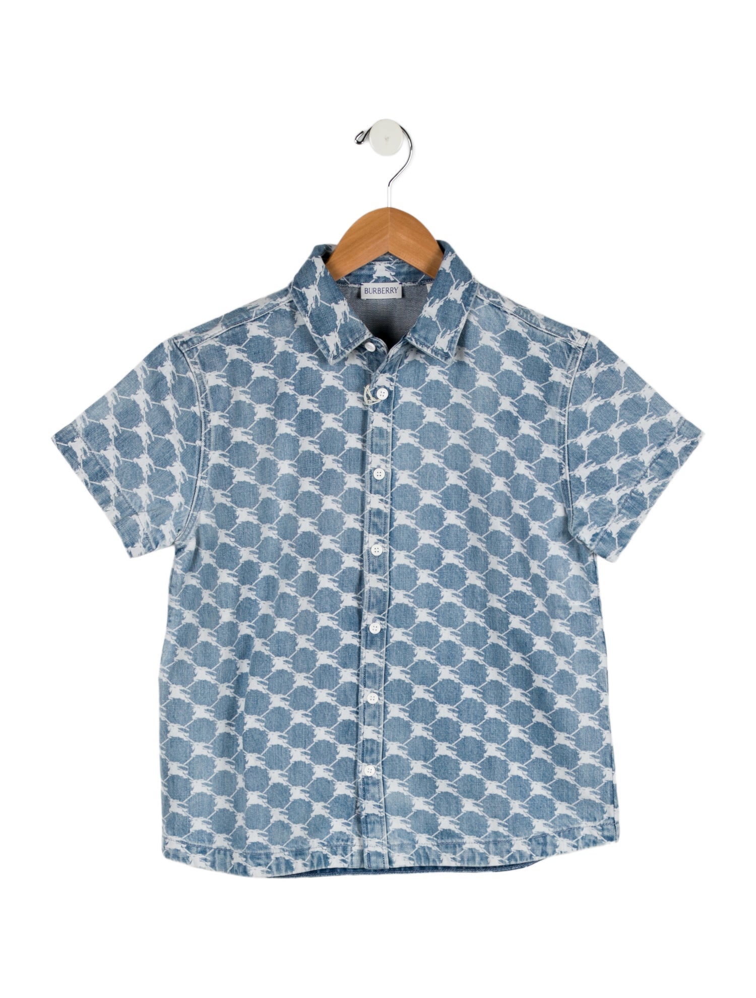 Burberry kids boys' blue and white shirt w/Tags