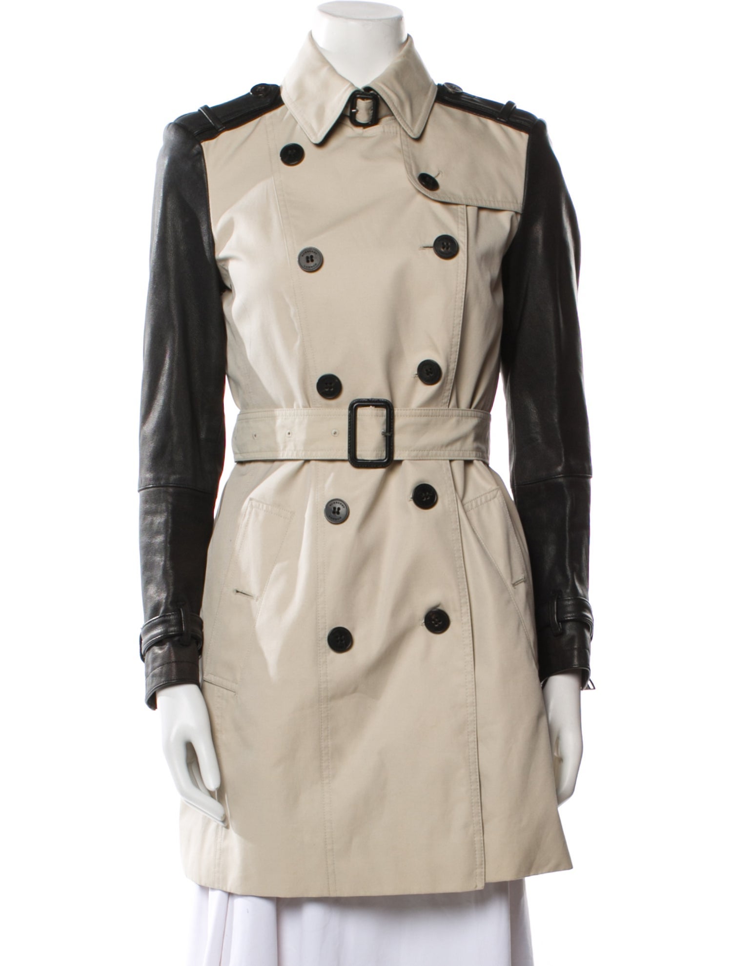 Burberry Colorblock Pattern Trench Coat