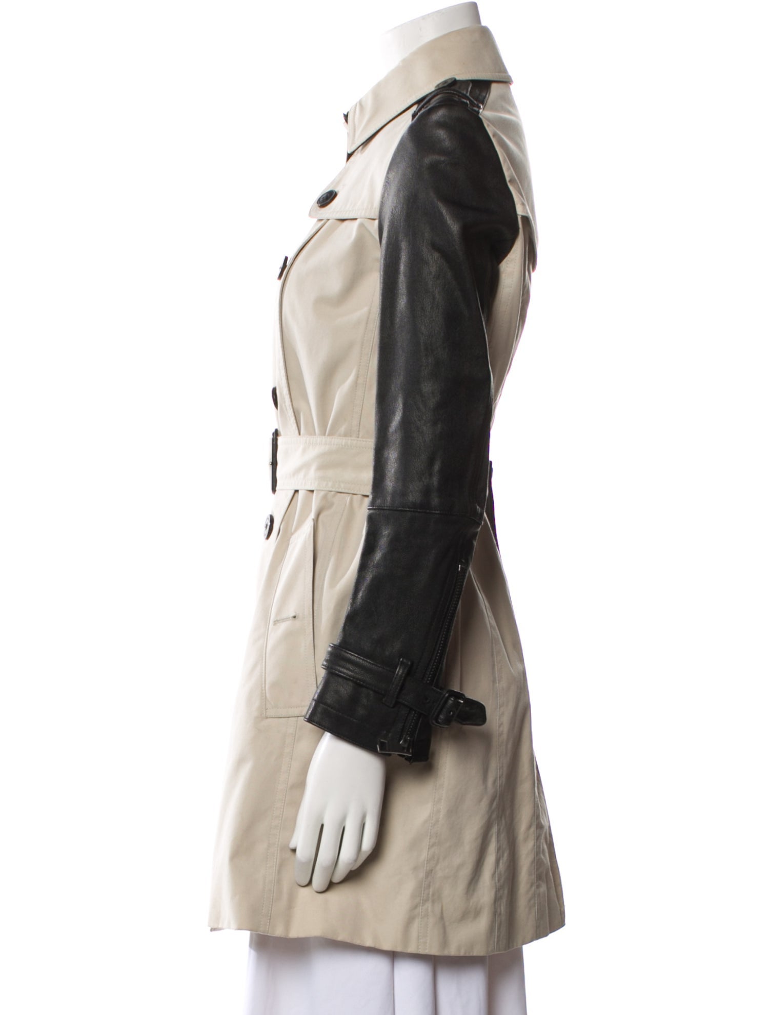 Burberry Colorblock Pattern Trench Coat