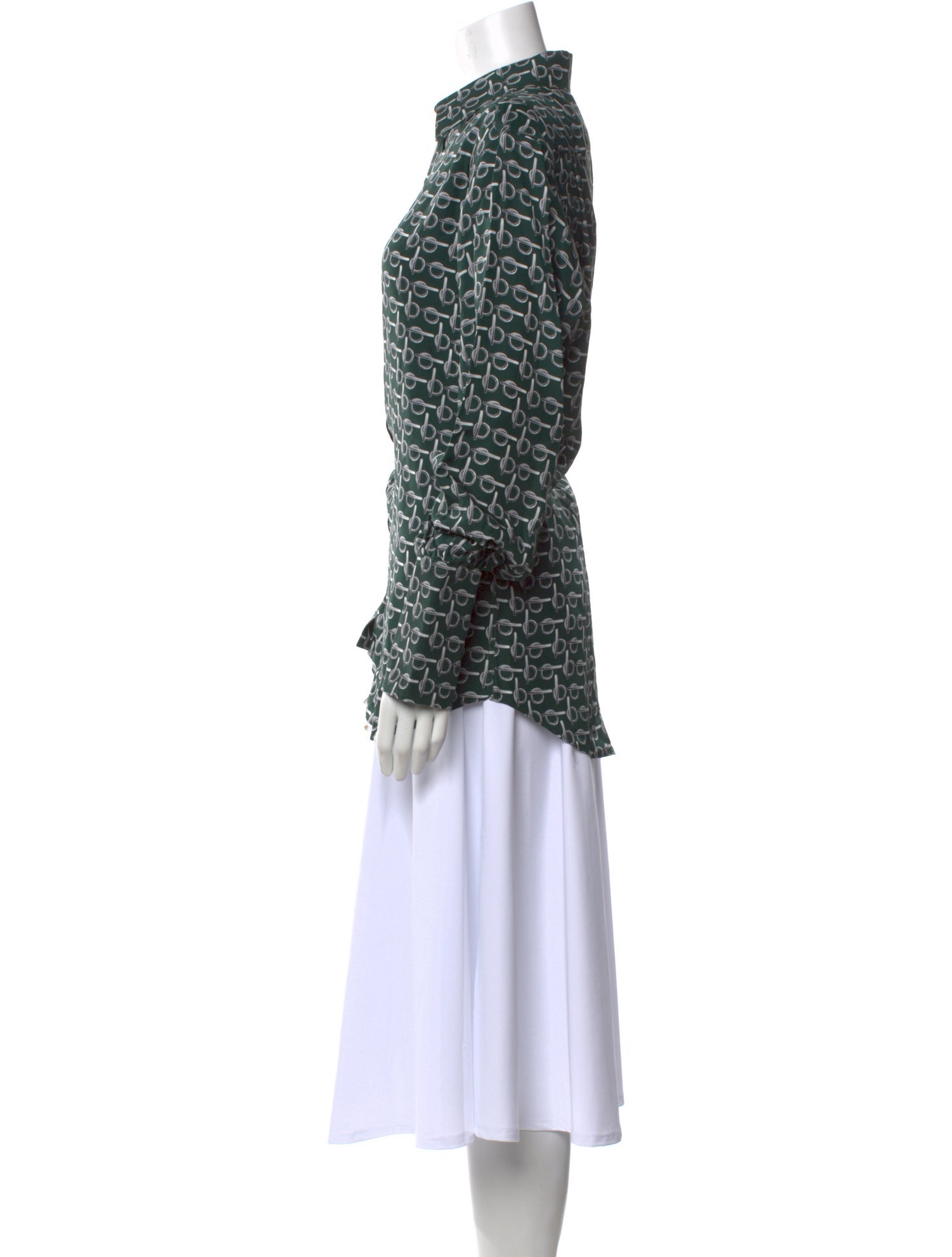 Burberry Silk Printed Button-Up Top w/ Tags