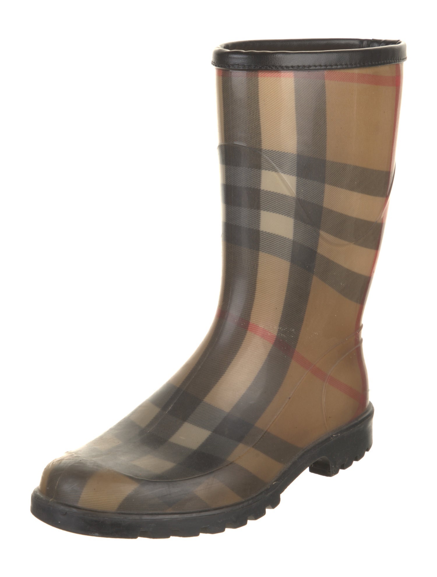 Burberry Nova Check Pattern Rubber Rain Boots
