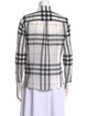 Burberry Plaid Print Long Sleeve Button-Up Top
