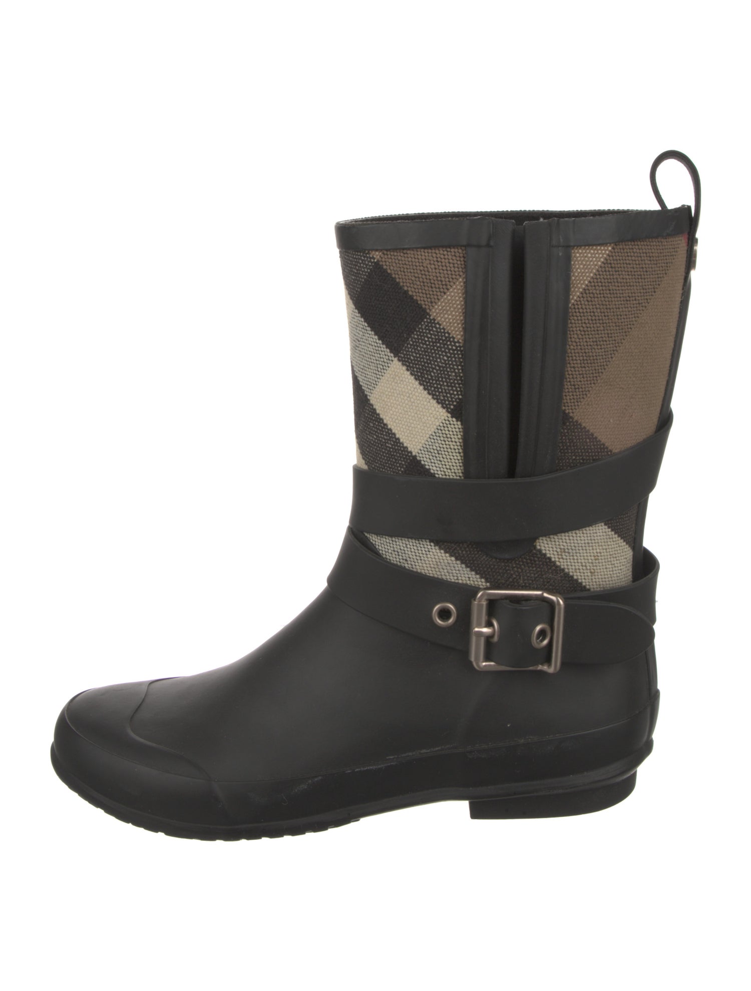 Burberry Nova Check Pattern Rubber Rain Boots